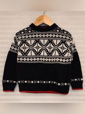 Vintage KITESTRINGS Boys 4T Classic Holiday Christmas Sweater Navy Blue